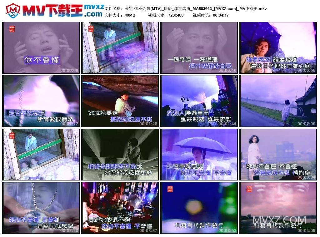 张宇-你不会懂(MTV)_国语_流行歌曲_MA503663